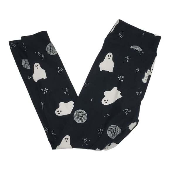LuLaRoe Witchful Thinking One Size Leggings Ghosts Disco Balls OS Halloween - Picture 1 of 10